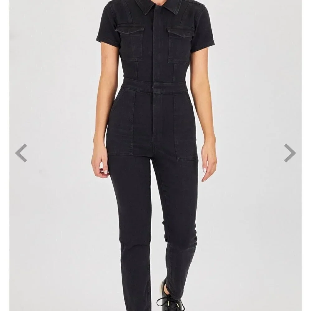 NWT Good American Black Fit For Success Jumpsuit - Size 5 (2XL)
